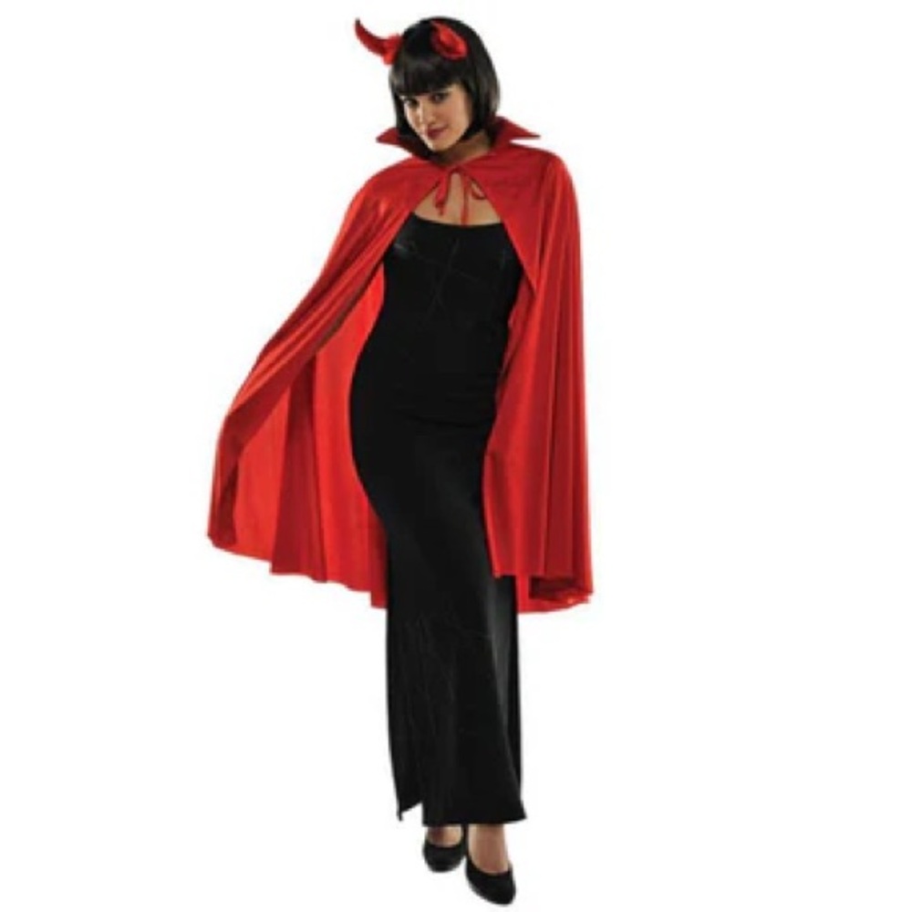 Red mid- length cape